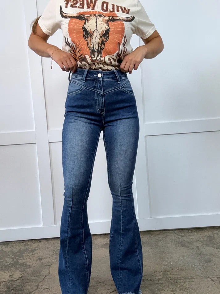 Keep Up Flare Acid/Dark Wash Jeans