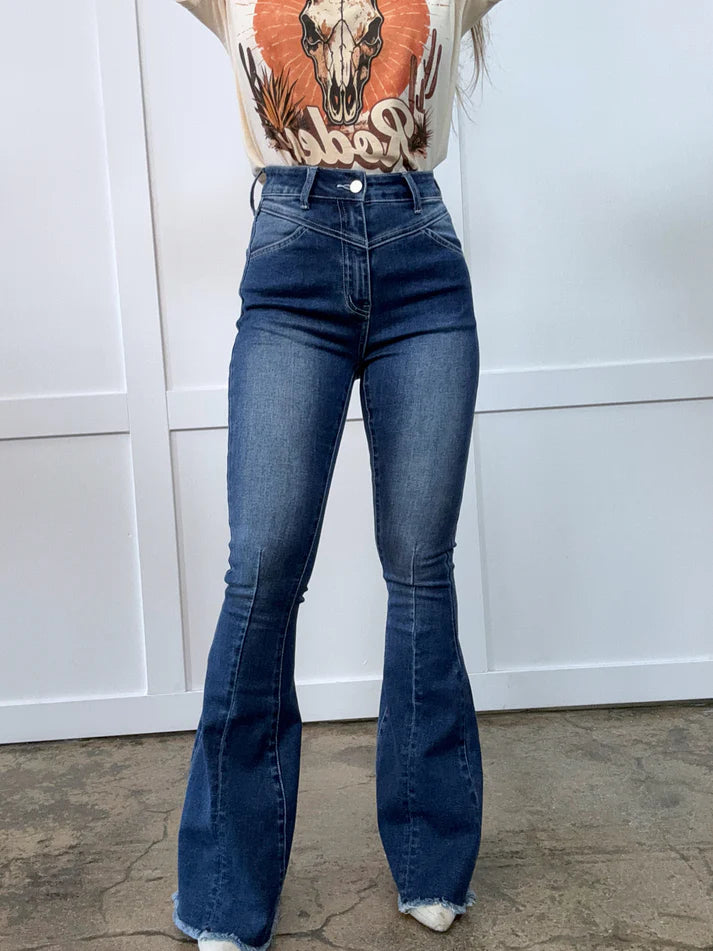 Keep Up Flare Acid/Dark Wash Jeans