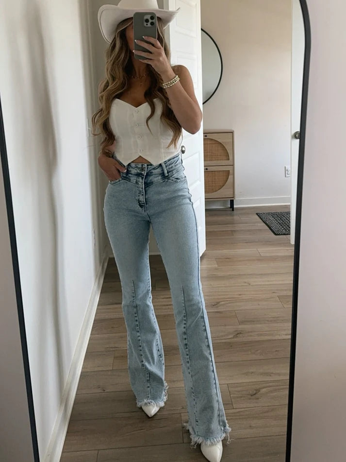 Keep Up Flare Acid/Dark Wash Jeans