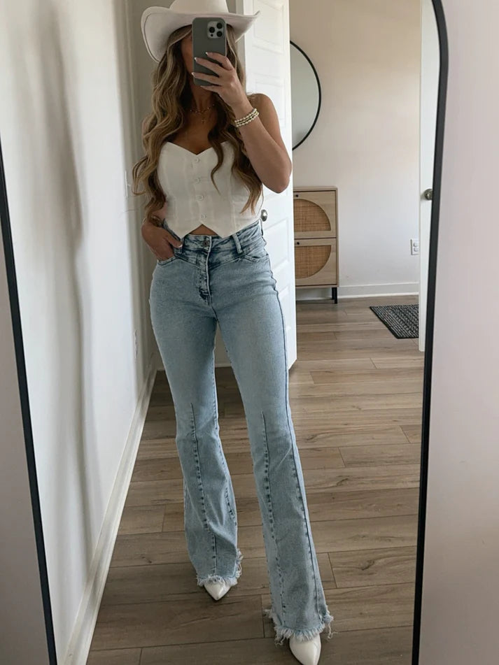 Keep Up Flare Acid/Dark Wash Jeans