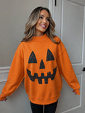 Tilly Pumpkin' Orange Reversible Oversized Mockneck Crew