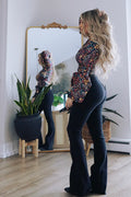 Fiona High Waisted Bell Bottom Flare Jeans - Black