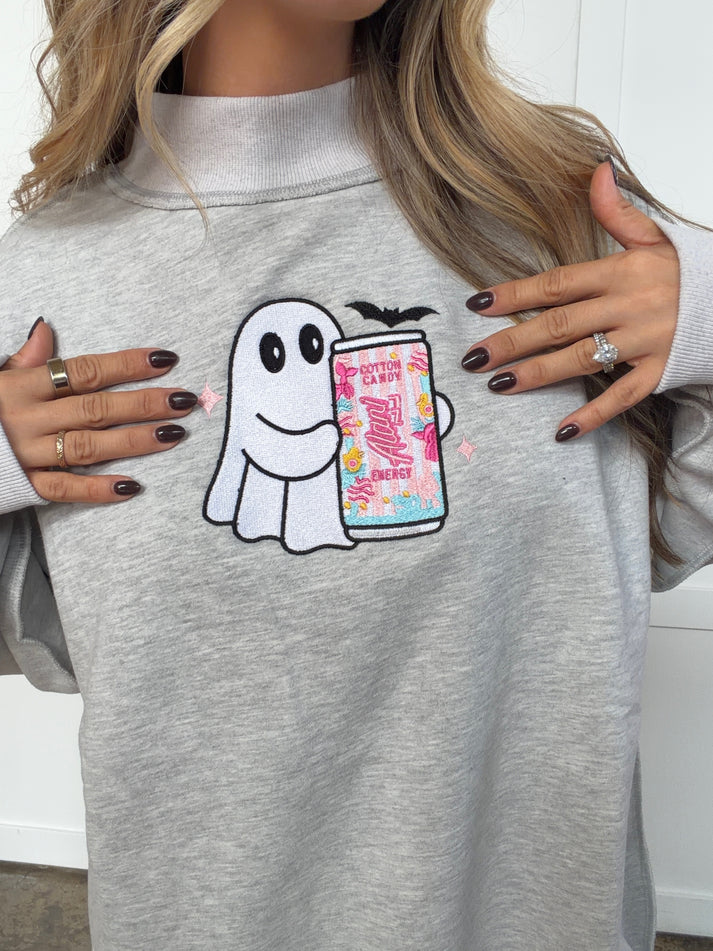 Tilly Ghost Energy Grey Oversized Mockneck Crew
