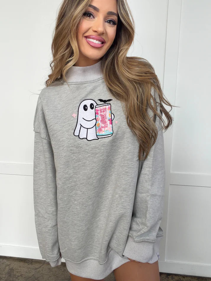 Tilly Ghost Energy Grey Oversized Mockneck Crew