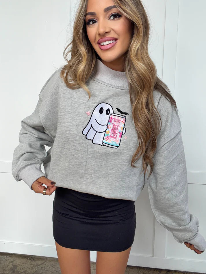 Tilly Ghost Energy Grey Oversized Mockneck Crew
