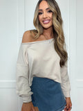 Isla Boat Neck Cropped Sweatshirt