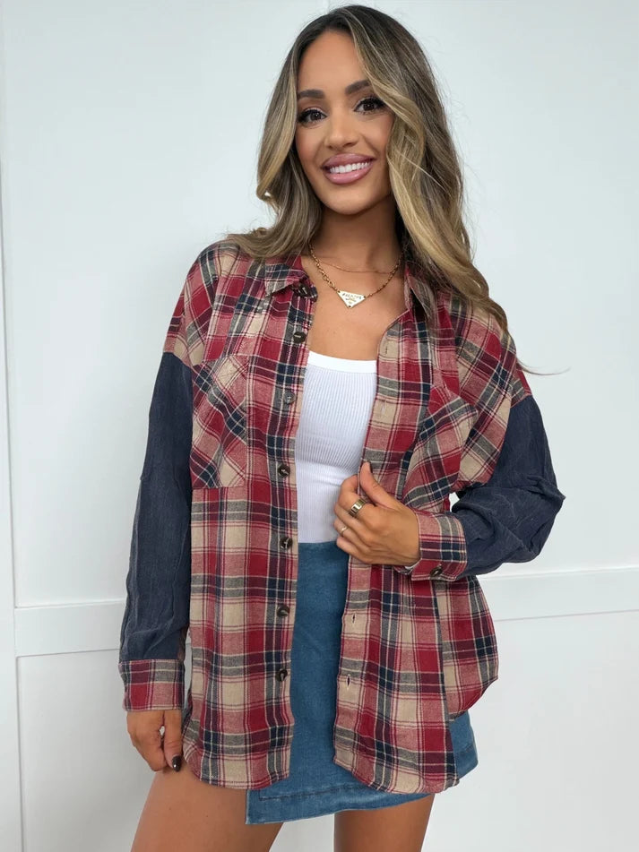Remi Oversized Plaid Button Down Shirt