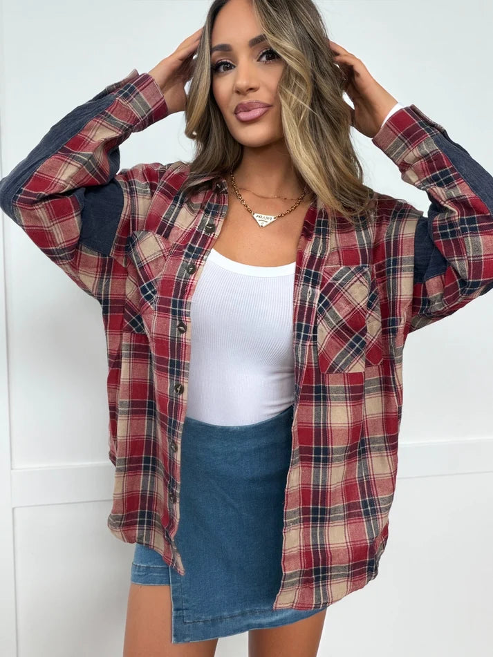 Remi Oversized Plaid Button Down Shirt